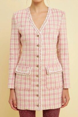 Endless Rose Premium Long Sleeve Tweed Mini Dress - ShopStyle