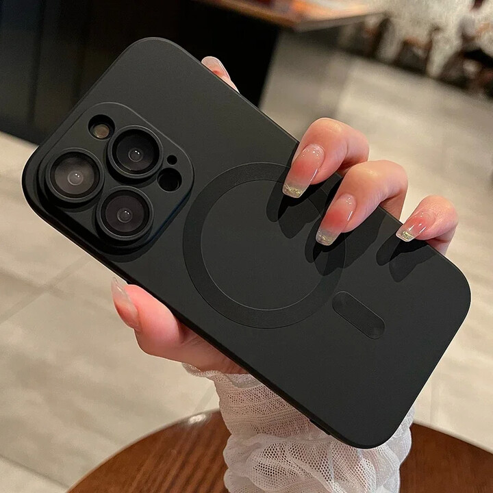 SR-For Magsafe Wireless Charging Case For IPhone 16 14 13 12 11 15 Pro Max Ultra XS X XR 16Pro Soft Magnetic Matte Bumper Cover