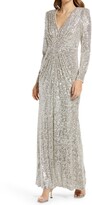 Thumbnail for your product : Eliza J Sequin Long Sleeve Evening Gown
