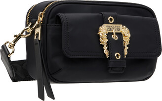 Versace Jeans Couture Black Baroque Buckle Bag