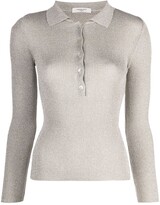 Thumbnail for your product : Charlott Glitter-Effect Long-Sleeve Polo Shirt