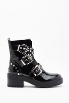 Thumbnail for your product : Nasty Gal Womens Stud Do You Good Faux Leather Biker Boots - Black - 4