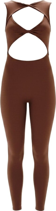 Revyve Active Brown Revyve Peek-A-Boo Cutout Jumpsuit Espressò