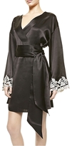 La Perla Maison Black Silk Satin Short Robe