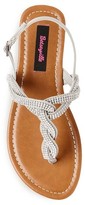 Thumbnail for your product : Betseyville by Betsey Johnson Women's Brenda Embellished Flat Sandals - Gray