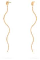 Thumbnail for your product : Jacquie Aiche 14kt Gold & Moonstone Snake Earrings - Womens - Gold