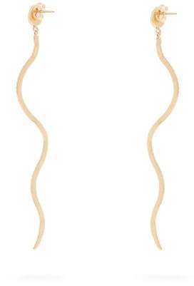 Jacquie Aiche 14kt Gold & Moonstone Snake Earrings - Womens - Gold