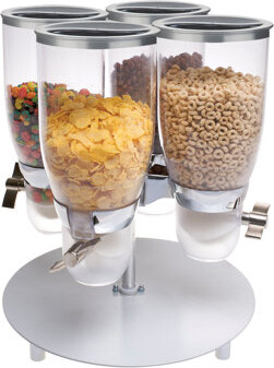 Cal-Mil Turn N Serve Platinum Rotating 3.5 Liter 4 Canister Cereal Dispenser