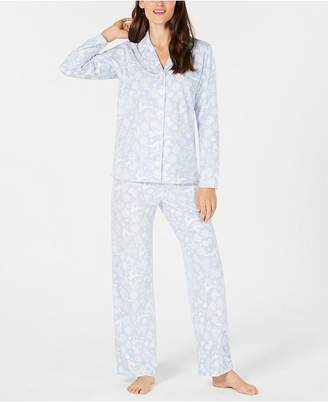 Charter Club Petite Printed Fleece Pajama Set, Created for Macy's