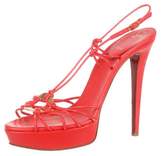 Thumbnail for your product : Christian Louboutin Leather Platform Sandals Coral Leather Platform Sandals