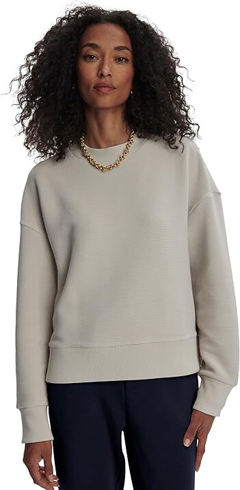 Varley Addelyn Sweat Women's Sweater Silver Grey : LG, Cotton/Polyester