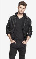 Thumbnail for your product : Express (Minus The) Leather Hooded System Jacket