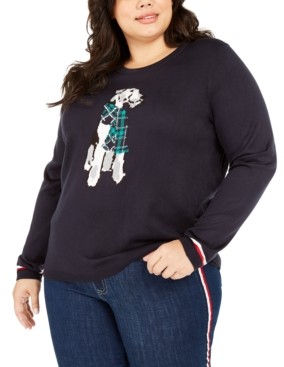 Tommy Hilfiger Plus Size Knit Dog Graphic Sweater, Created for Macy's -  ShopStyle
