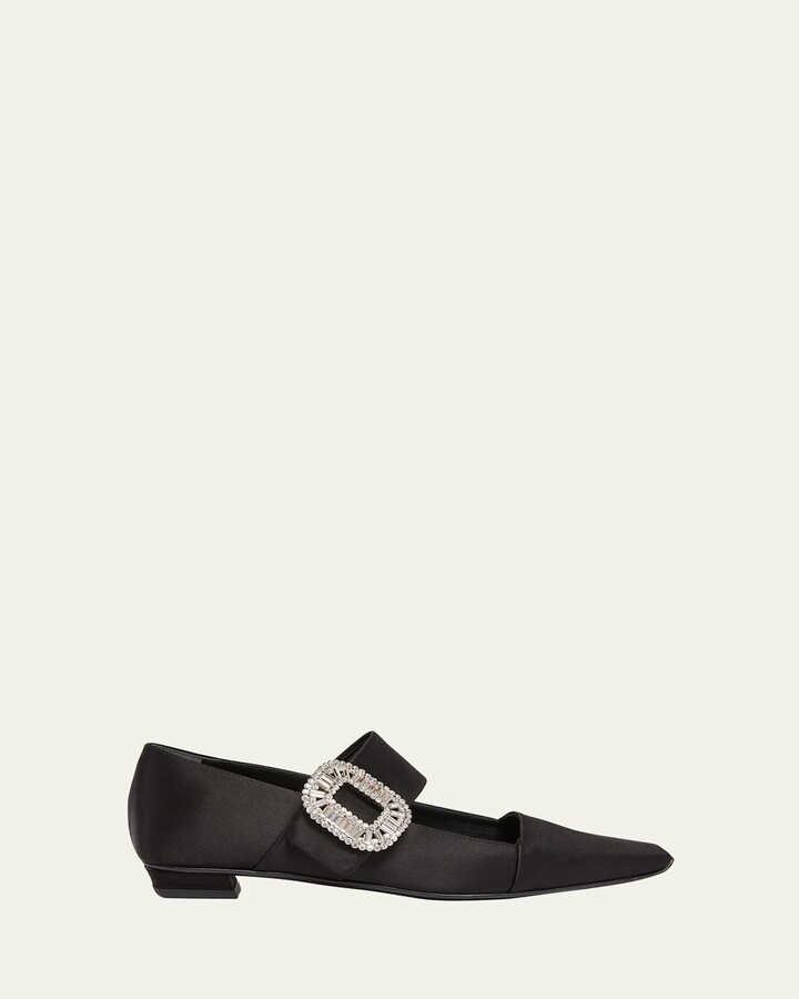 Roger Vivier Belle Vivier Satin Mary Jane Pumps