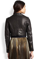 Thumbnail for your product : Faith Connexion Bubble Cropped Leather Motorcycle Jacket