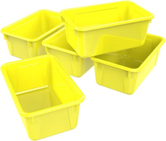 Storex StorexSmallCubbyBin,Yellow,Packof5