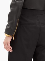 Thumbnail for your product : Versace Cropped Leather Biker Jacket - Black
