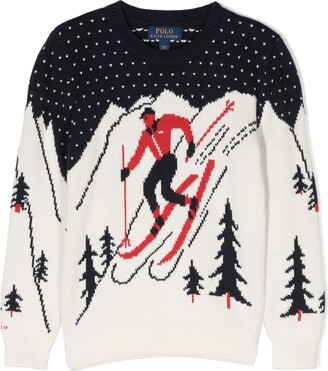 Ralph Lauren Kids Ski Scene Intarsia-Knit Sweater
