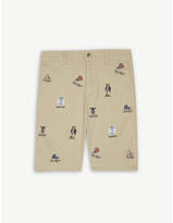 Thumbnail for your product : Ralph Lauren Embroidered cotton-blend chino shorts 2-16 years