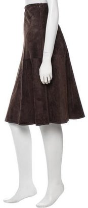 The Row Suede Knee-Length Skirt w/ Tags
