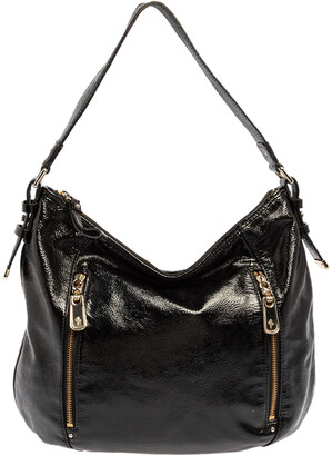 Cole Haan Black Textured Patent Leather Hobo - ShopStyle