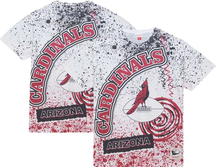 Men's Mitchell & Ness White Arizona Cardinals Team Burst Sublimated T-Shirt