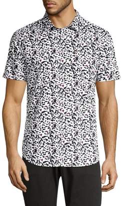 John Varvatos Classic-Fit Abstract Short-Sleeve Shirt