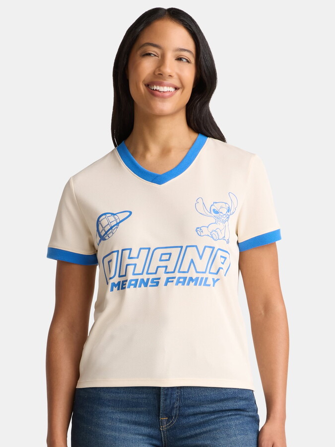 Disney Stitch Women’s Sporty Graphic Tee, Sizes XXS-XXL