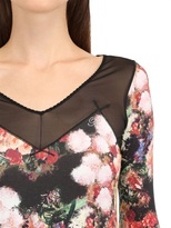 Thumbnail for your product : Blumarine Printed Viscose Jersey & Tulle Dress