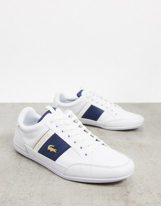 Lacoste chaymon side stripe sneakers in white - ShopStyle
