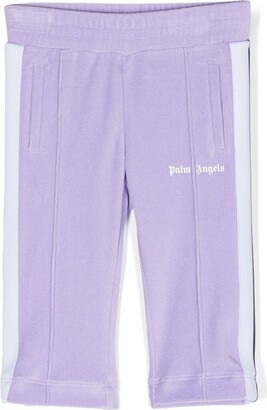 Palm Angels Kids Logo-Print Side-Stripe Track Pants