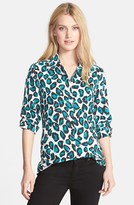 Thumbnail for your product : Foxcroft Animal Print Fitted Shirt (Regular & Petite)