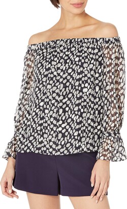 Milly Women's Abstract Dot Burnout Off The Shoulder Top