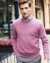 Thumbnail for your product : Charles Tyrwhitt Light Pink Merino Wool Crew Neck Sweater Size Medium