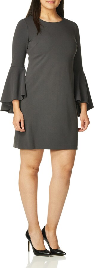 grey bell sleeve dress