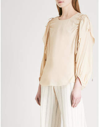 See by Chloe Drawstring-detail woven top
