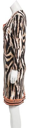 Marc Cain Bead-Embellished Printed Dress w/ Tags