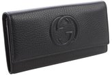 Thumbnail for your product : Gucci black leather GG logo snap cover continental wallet
