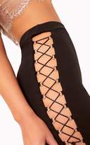Thumbnail for your product : PrettyLittleThing Black Side Lace Up Mini Skirt