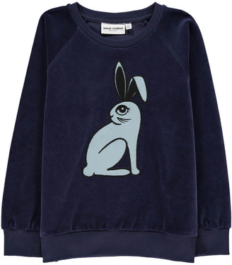 Mini Rodini Organic Velour Bunny Sweatshirt