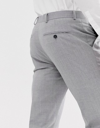 Selected slim fit suit trouser with stretch in light grey