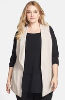 Thumbnail for your product : Eileen Fisher Shawl Collar Silk Vest (Plus Size)
