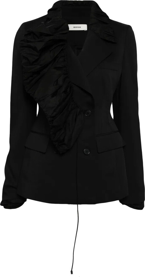Besfxxk Draped Double-Breasted Blazer