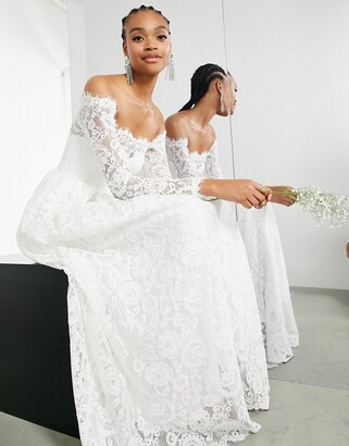 ASOS EDITION ASOS EDITION Hazel lace long sleeve off shoulder