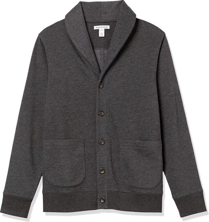 Essentials Men's Long-Sleeve Soft Touch Shawl Collar Cardigan 