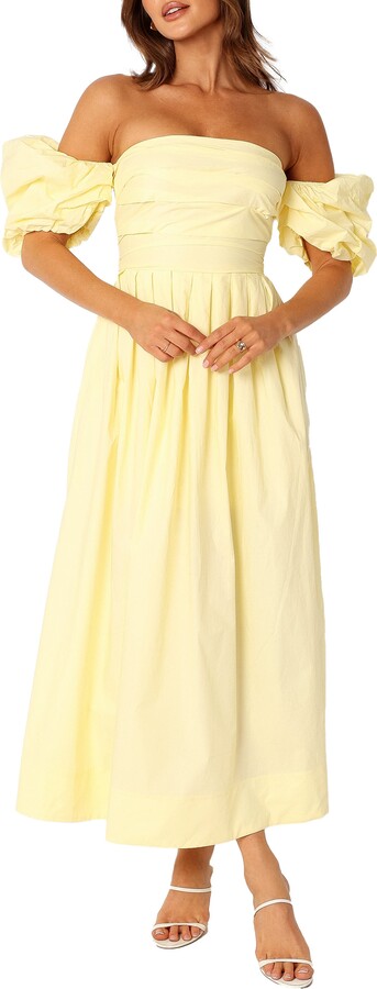 Petal & Pup Solana Off the Shoulder Cotton Maxi Dress