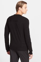 Thumbnail for your product : Balmain Pierre Moto V-Neck Sweater with Padded Trim