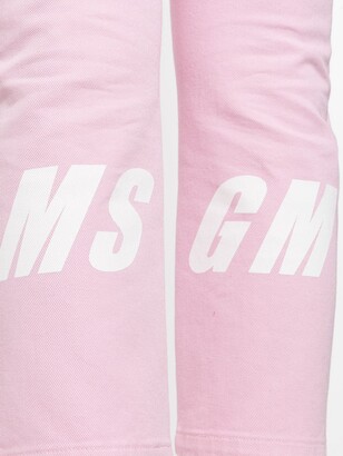 MSGM Mid-Rise Logo-Print Straight-Leg Jeans