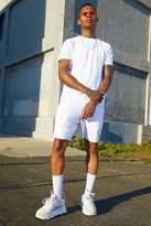 Thumbnail for your product : boohoo MAN Signature Velour T-Shirt & Short Set With Zips