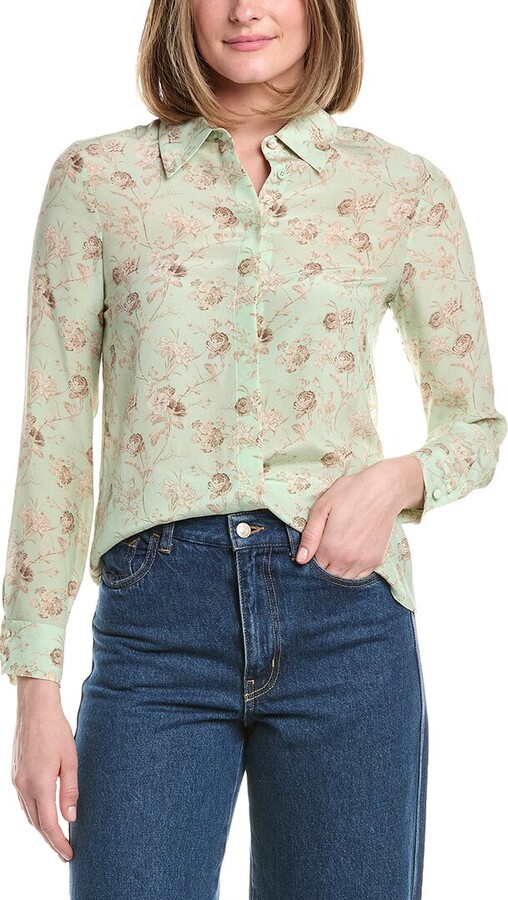 Alice + Olivia Willa Silk Printed Top